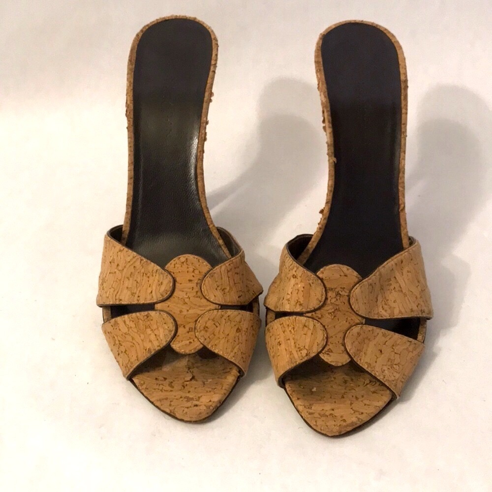 DONNA KARAN CORK HEELS